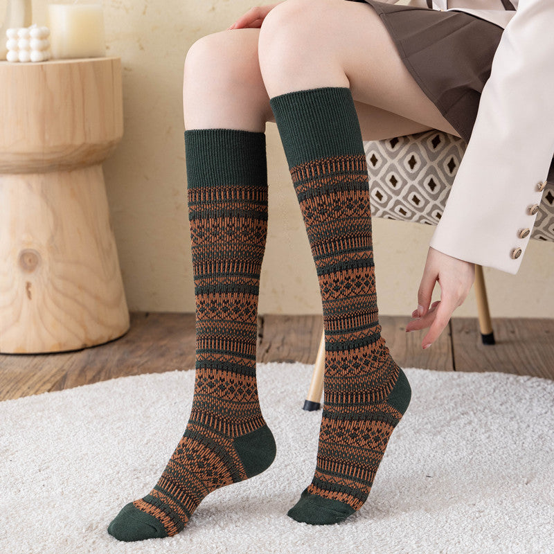 Winter Thick Knit Thigh High Socks Long Stockings Boot Socks Women Calf Socks Long Socks Cotton Socks