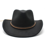 Cowboy Hats Autumn and Winter Retro Black Wool Women's Fedora Hat