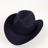 Cowboy Hats Vintage Denim Hat Autumn and Winter Woolen Fedora Hat Felt Cap Men's Women's Dress Hat