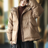 Women Winter Coats Puffer Jacket Down Coat White Duck Down Coat Female Hooded Long Sleeve Warm Winter Lightweight Down Jacket