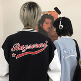 Baby Blue Varsity Jacket Winter Loose Jacket Casual Jacket for Male and Female Students