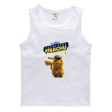 Children Pokemon Pikachu T Shirt Cotton Leisure Sports Sweat-Absorbent Vest