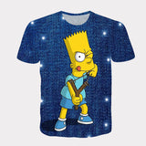 Homer Simpson Shirt Summer Printed Sports Loose Short Sleeve T-shirt