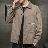 Corduroy Varsity Jacket Men's Autumn and Winter Lapel Corduroy Jacket Menswear Autumn Clothes Top Clothes