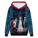 Stranger Things Hoodie Stranger Things Series 3D Sweatshirt Cosplay Anime 3D Printed Thickening Fleece-Lined Hoodie