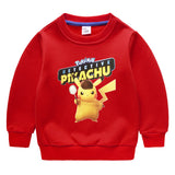 Children Pokemon Pikachu Hoodie Children's Fleece-Lined Sweater