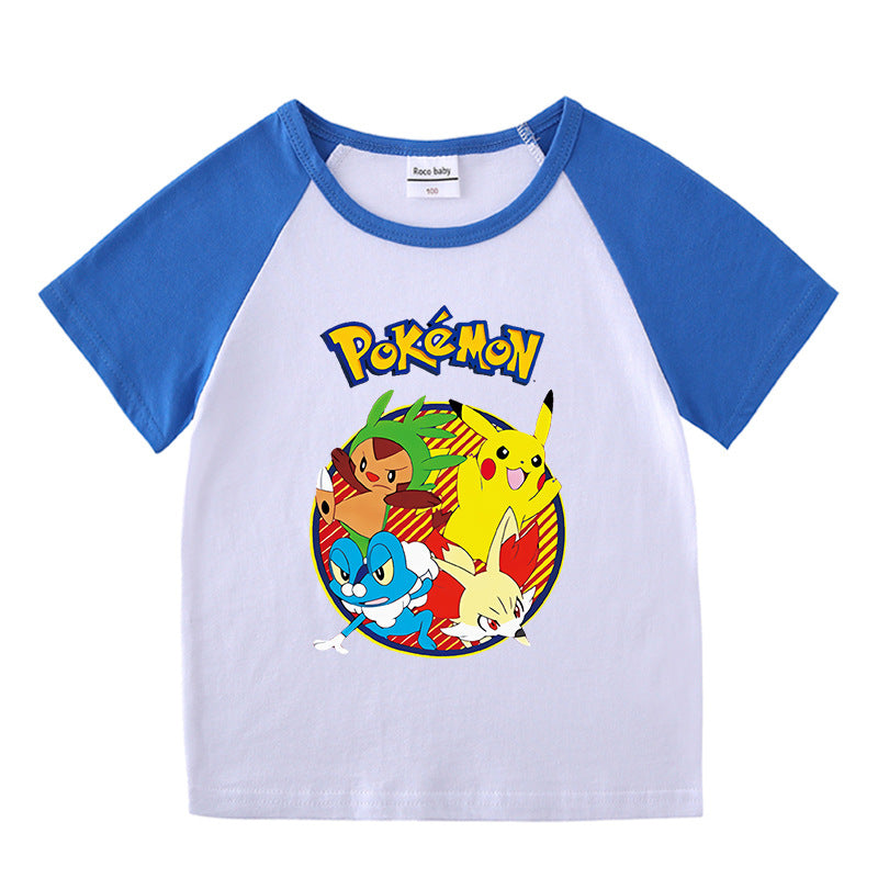 Children Pokemon Pikachu T Shirt Cotton T-shirt Casual Sports Cute