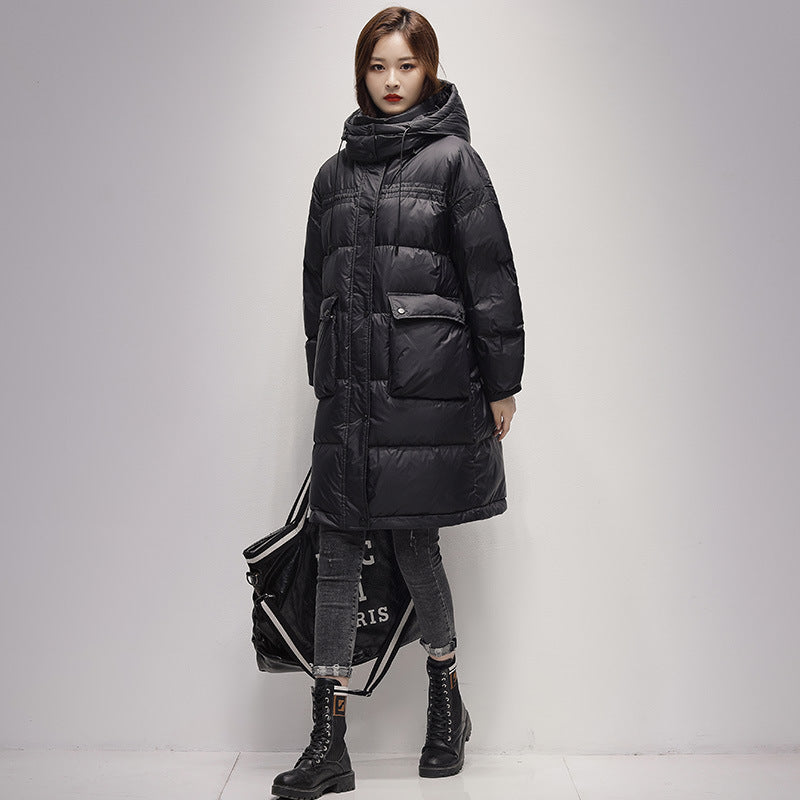 Women Winter Coats Puffer Jacket Down Coat Mid-Length Down Jacket Female Winter White Duck Down Tooling
