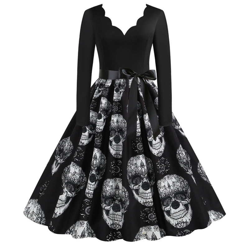 Skull Dress Skull Print Swing Dress