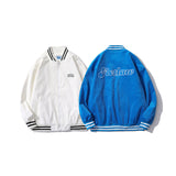 Baby Blue Varsity Jacket Spring Baseball Uniform Trendy Men