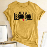 Let's Go Brandon T Shirt Letter Print Short-Sleeve T-shirt Women's Top