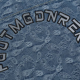 Men Denim Coat Jean Jackets Paisley Washed Do the Old Cowboy Coat Men's Vintage Loose Lapels Denim Jacket