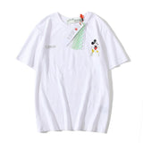 Spring/Summer OW Cartoon Mouse Print Men's and Women's Loose ShortSleeved Tshirt Owt t shirt