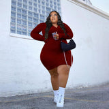 Nina Parker plus Size Dresses Solid Color Zipper Dress Casual