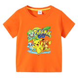 Children Pokemon Pikachu T Shirt Short Sleeve Cotton T-shirt Casual Sports