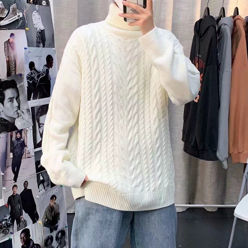 Men Turtleneck Sweater Autumn and Winter Sweater Men's Loose
