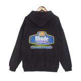 Rhude Hoodie Retro Heavy Hooded Sweater Men Autumn and Winter