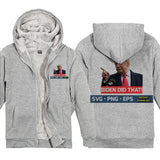 Let's Go Brandon Hoodie Pattern Unisex Thickened Hooded Zipper Sweatshirt