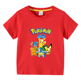 Children Pokemon Pikachu T Shirt Summer Cotton Short Sleeve T-shirt