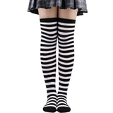Winter Chunky Cable Thick Knit Thigh High Socks Long Stockings Boot Christmas Stockings Striped Hold-Ups Female Stockings