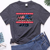 Let's Go Brandon T Shirts Brandon Printed Short-Sleeved T-shirt Women's Bottoming Shirt