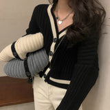 Preppy Aesthetic Sweater Knitted Coat Women's Spring Autumn Vintage Sweater