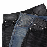 Fog Fear of God Essentials Pant Double-Line Washed Jeans Distressed Straight-Leg Trousers