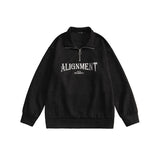 Preppy Aesthetic Sweatshirt Spring Leisure Half Zipper and Lapel