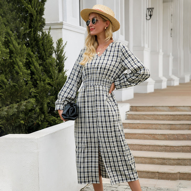 Gingham Dress Women's Dress Vacation Style Plaid Dress Sexy