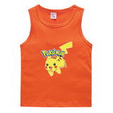Children Pokemon Pikachu T Shirt Sweat-Absorbent Cotton Vest