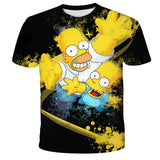 Homer Simpson Shirt Summer Printed Loose Short Sleeve Sports