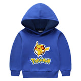 Children Pokemon Pikachu Hoodie Fleece Thickened Hooded Sweatshirt