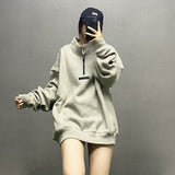 Fog Fear Of God Essentials Hoodie Half Zipper Sweater Back Alphabet Plus Velvet Stand Collar Sweater Men