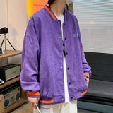 Corduroy Varsity Jacket Men's Spring and Autumn Retro High Street Couple Baseball Uniform