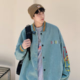 Corduroy Varsity Jacket Men's Spring and Autumn Retro High Street Couple Baseball Uniform