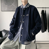 Corduroy Varsity Jacket Corduroy Baseball Uniform Coat Men's Spring and Autumn Embroidered Jacket Loose All-Matching Couple Top Clothes