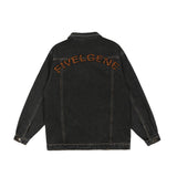 Men Denim Coat Jean Jackets Leopard Print Contrast Color Patchwork Denim Jacket Loose Lapels Jacket Distressed Jeans