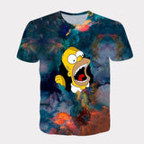 Homer Simpson Shirt Summer Digital Printed round Neck Short Sleeve T-shirt