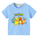 Children Pokemon Pikachu T Shirt Summer Clothing Short Sleeve T-shirt Boy Top