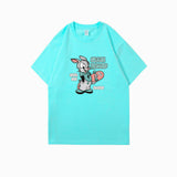 Bugs Bunny Shirt Summer Printed Loose round Neck Men's and Women's Short Sleeve