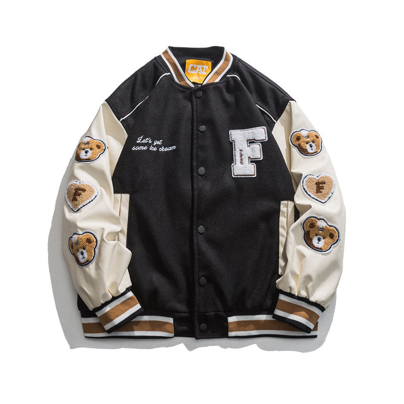 Baby Blue Varsity Jacket Spring Jacket Baseball Uniform Men 'S Jacket