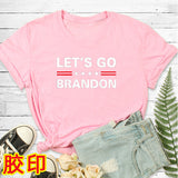 Let'S Go Brandon T Shirt Letter Print Short-Sleeve T-Shirt