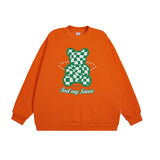 Preppy Aesthetic Sweatshirt Men's Autumn Green Printing round Neck Couple Wear