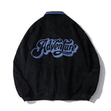 Corduroy Varsity Jacket Corduroy Jacket Men's and Women's Spring and Autumn Retro Loose Printed Stitching Baseball Uniform Jacket