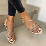 Women Open Toe Sandals Flats Spring Fashion Casual Plus Size Hollow-out Flat Sandals