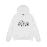 Palm Angels Hoodie Angel Black and White Embroidered Hoodie Men's Loose Coat