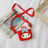 My Melody Bag Cartoon Kitty Kid's Messenger Bag Cute Silicone Wide Shoulder Strap Parent-Child Bag Candy Color Girls' Coin Purse Kulomi