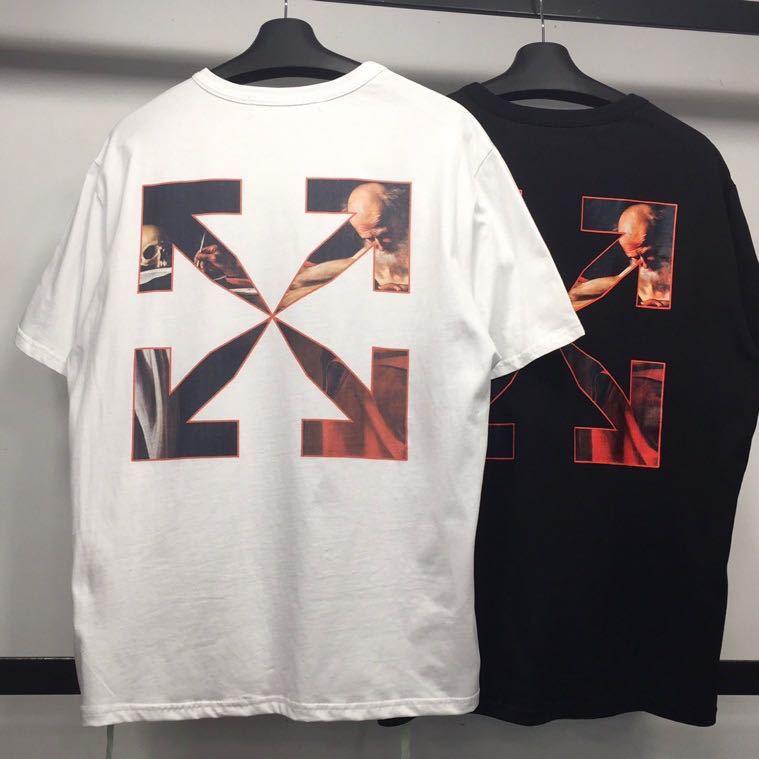 Ow Summer Arrow Print Loose Short Sleeve Cotton Tshirt Owt t shirt