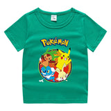 Children Pokemon Pikachu T Shirt Cotton T-shirt Casual Sports Cute