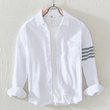 White Work Shirts Men's Casual White Long-Sleeved Shirt for Spring and Summer